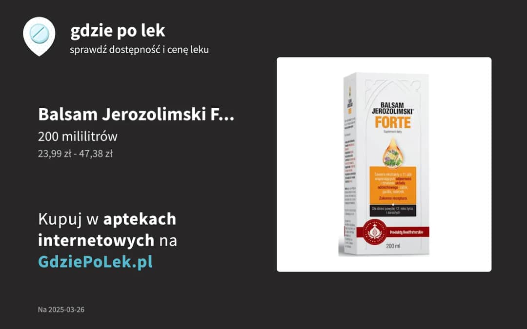 Gdzie kupić balsam jerozolimski? Sprawdź najlepsze oferty i ceny